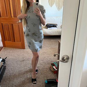 Laundry by Shelli Segal Platinum Embellished Shirt Dress